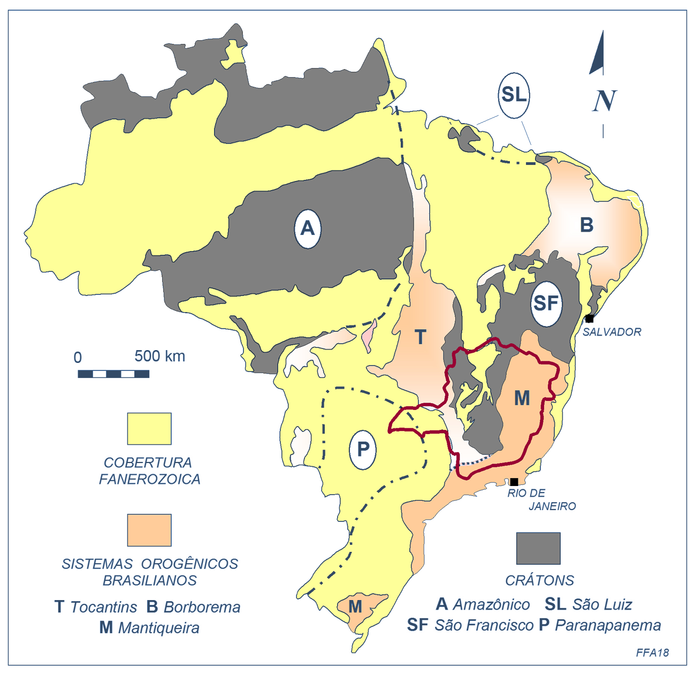 Principais estruturas registradas nas rochas do Complexo Gnáissico